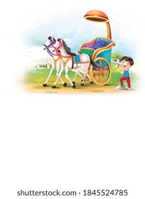 A Chariot Cartoon Image Colour Illustration