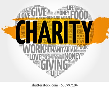 Charity Heart Word Cloud Collage Concept Stock Illustration 655997104 ...