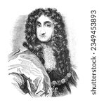 Charles II (1660-1685) King of England and Scotland - Vintage engraved illustration