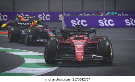 Charles LecLerc Ferrari F1 Car 3D Illustration, 30 Jun, 2022, Sao Paulo, Brazil.