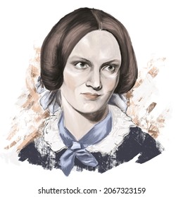 Charlotte Bronte Portrait Digital Drawing