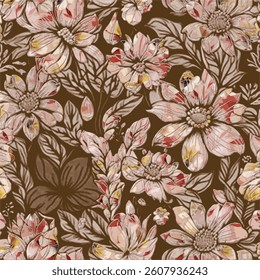 Charming All-Over Flower and Leaf Patterns with Texture