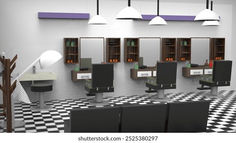 Charming barber shop interior featuring vintage decor and inviting atmosphere. - Powered by Shutterstock