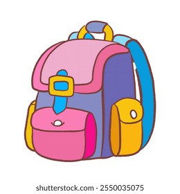 A charming pink illustration of a school bag on a clean white background. This high-resolution image is perfect for back-to-school promotions, educational content, stationery advertisements,  - Powered by Shutterstock