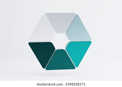 Chart diagram 6 sections or steps with clipping path for infographic.