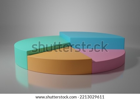 Chart Pie 3D render illustration