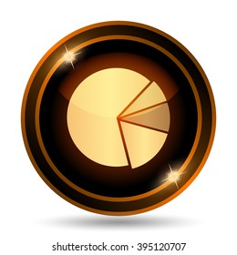Chart pie icon. Internet button on white background.