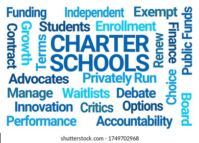 Charter Schools Word Cloud On White Background