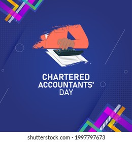 Chartered Accountants' Day. blue abstract background 