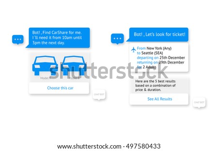 Chat bot and future marketing concept . Automatic chatbot message dialog on white background.