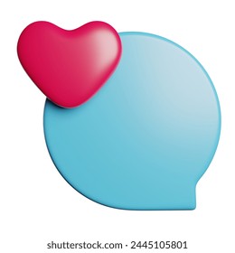 Chat Bubble Love 3D Rendering Illustration