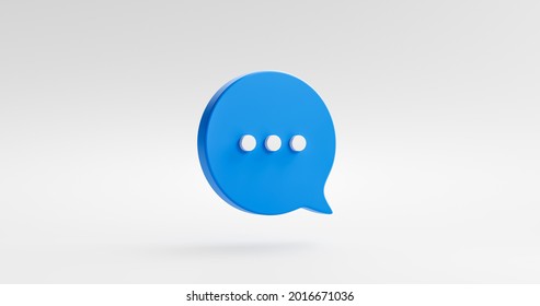 Chat Bubble Message Speech Dialog Icon Symbol Or Communication Type Talk Flat Design Isolated On White Background With Chatting Speak Balloon Conversation. 3D Rendering.