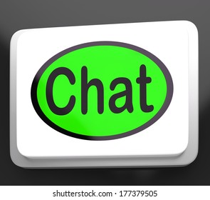 Chat Button Showing Talking Typing Or Texting