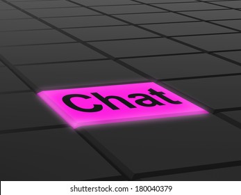 Chat Button Showing Talking Typing Or Texting