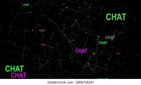 Chat text against network background