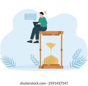 Chat time, Screen time, doom scrolling or wasted time using smartphone, staying late night with