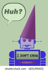 A Chatbot Robot Wears A Dunce Cap Because The Automated Phone Chatter Doesnt Know The Answer To A Question.