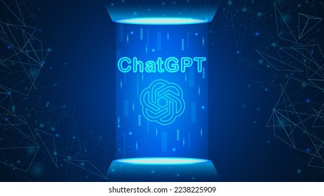 ChatGPT, artificial intelligence chatbot. Chat GPT conversation method illustrations.Chatbot illustration for banner, poster, website, landing page, ads, flyer template.