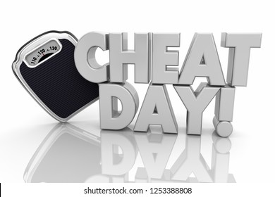 Cheat Day Off Diet Scale Lose Weight 3d Illustration