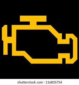 Check engine or malfunction car symbol on black background