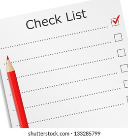 Check List Red Pencil Stock Illustration 133285799 | Shutterstock