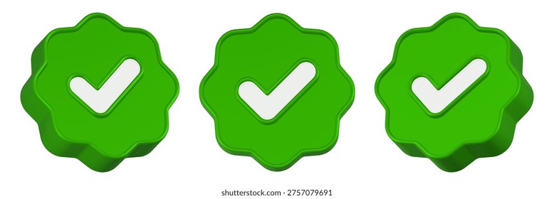 Check mark icon 3d rendering