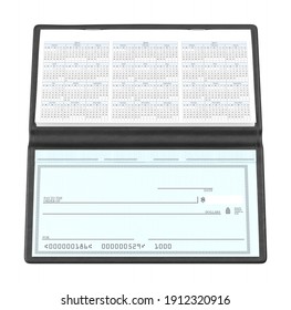 Checkbook 3D Illustration On White Background