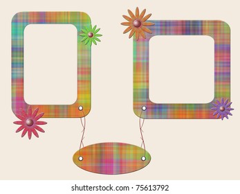 Checked photo frame with empty label