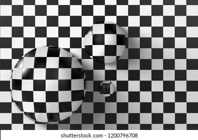 Checker Sphere On Checker Background 3d Stock Illustration 1200796708 ...