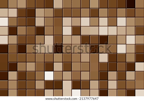 Checkerboard background alternating dark-light in beige-brown tones. for wallpaper, web design, template, card, decoration