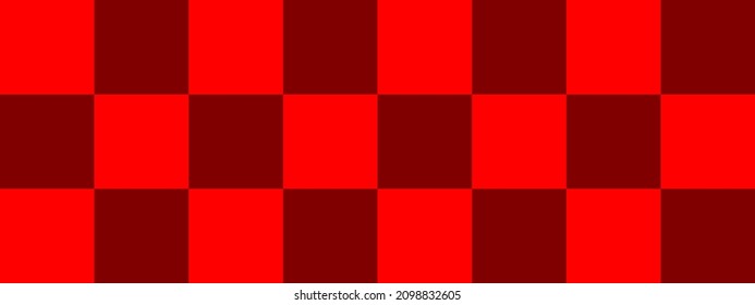 Checkerboard Banner. Maroon And Red Colors Of Checkerboard. Big Squares, Big Cells. Chessboard, Checkerboard Texture. Squares Pattern. Background. Repeatable Texture.