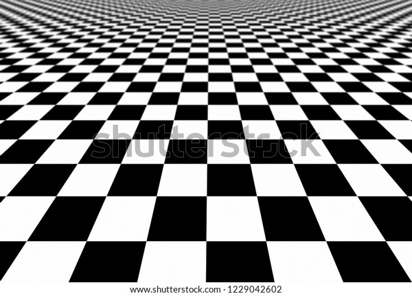 Checkered Abstract Wallpaper Black White Flooring Stock