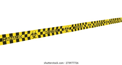 Checkered Biohazard Symbol Hazard Tape Line At Angle