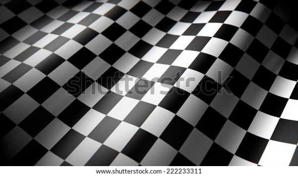 Checkered finish flag\
wave