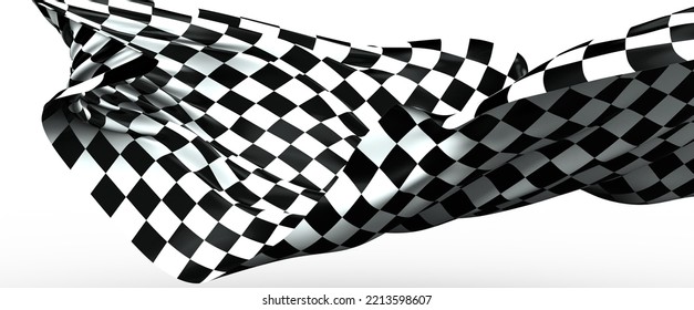 Checkered flag flying on blue background. Car race or motorsport - Powered by Shutterstock