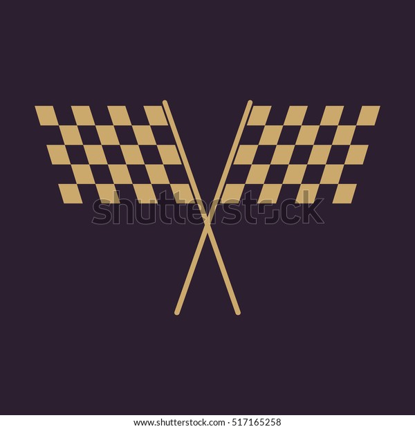 The checkered flag icon. Finish and start,\
winner symbol. Flat \
illustration
