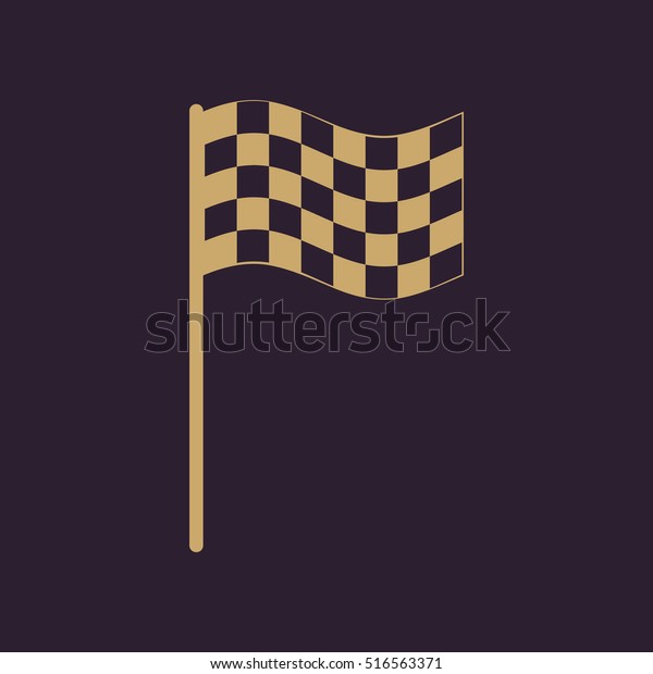 The checkered flag icon. Finish symbol. Flat
 illustration