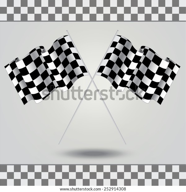 Checkered flag for racing. Two Finish flag with\
shadow. Race flag. finish illustration. Waving Checkered flag.\
Checkered\
board