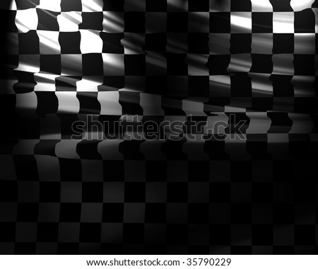 Checkered flag waving in the wind with some folds