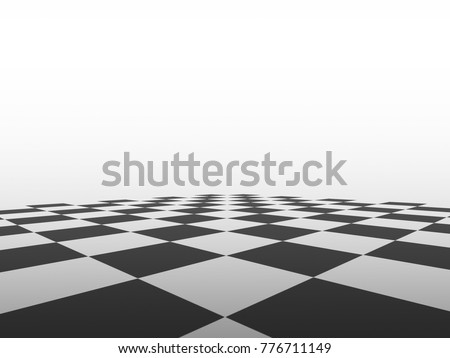 checkered floor and white wall background with black and white color