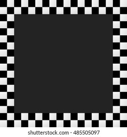 Checkered frame, border. Empty squarish picture, photo frame with squares for racing photos or generic use