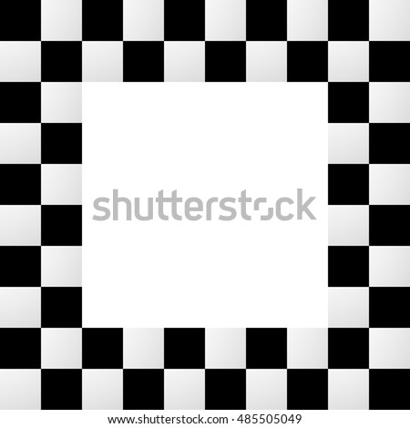 Checkered frame, border. Empty squarish picture, photo frame with squares for racing photos or generic use