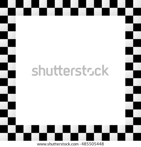 Checkered frame, border. Empty squarish picture, photo frame with squares for racing photos or generic use