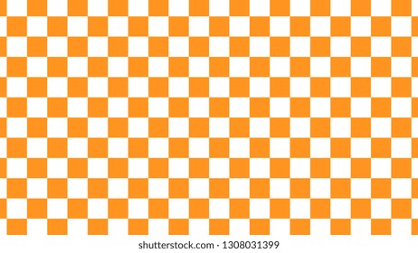 Checkered Pattern Tile Background. White And Orange