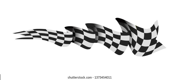 Checkered Race Flag Illustration Isolated On White