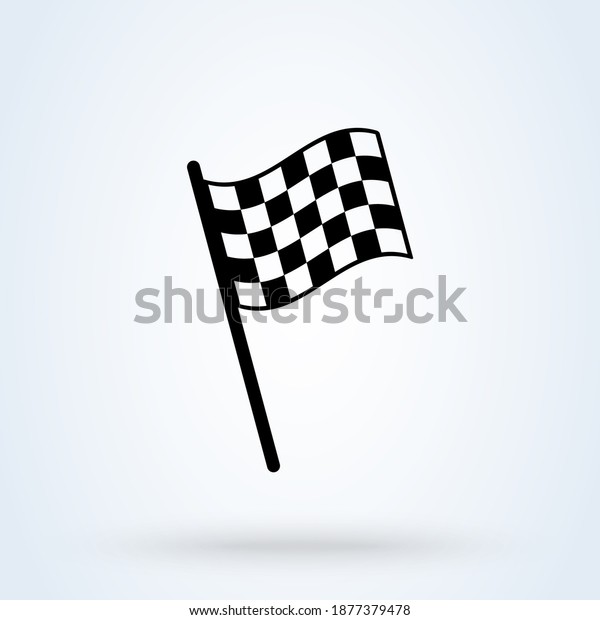 Checkered racing flag sign icon or logo.\
chequered flag concept\
illustration.