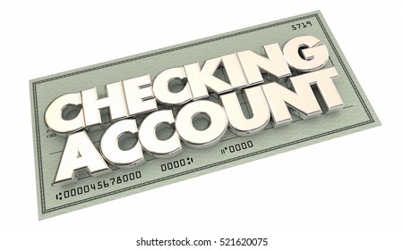 Checking Account Banking Money Words 3d Illustration