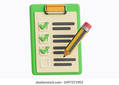 Checklist clipboard 3d Icon Illustration - Powered by Shutterstock