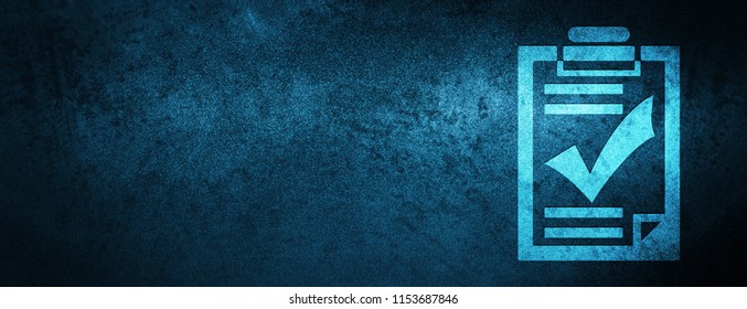 Checklist icon isolated on special blue banner background abstract illustration