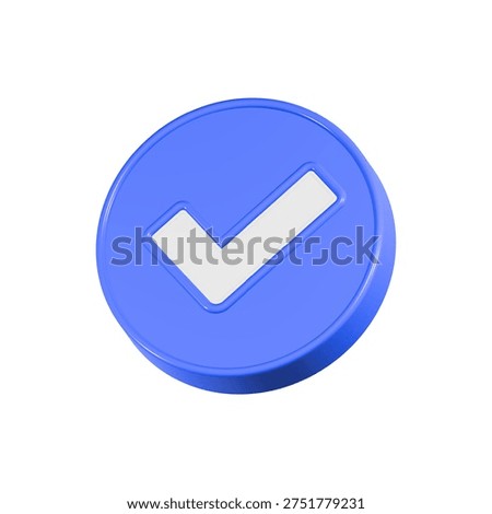 checkmark icon 3d rendering, approve, agree symbol